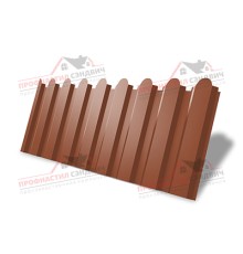 Профнастил фигурный С20 - 0,45 Окрас - Б, ПЭ с пленкой RAL 8004 терракота