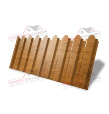 Профнастил фигурный С20 - 0,45 Окрас - Б, Print Elite с пленкой Golden Wood