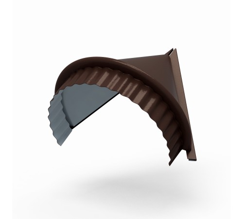 Заглушка конька круглого конусная-0,5 Пластизол RAL8017