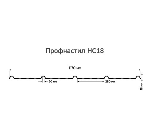 Профнастил окрашенный НС18-1120-0.6 цена за м2 от производителя
