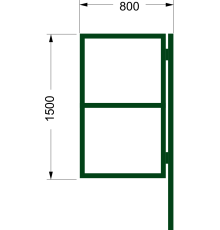 Калитка «Аврора» - каркас + 1 столб / RAL 6005 / 1.5м