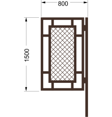 Калитка «Аврора» + каркас + 1 столб / грунт / 1.5м