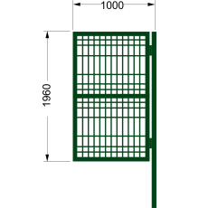 Калитка «Эльбрус» - каркас со сварной сеткой / RAL 6005 / 2м