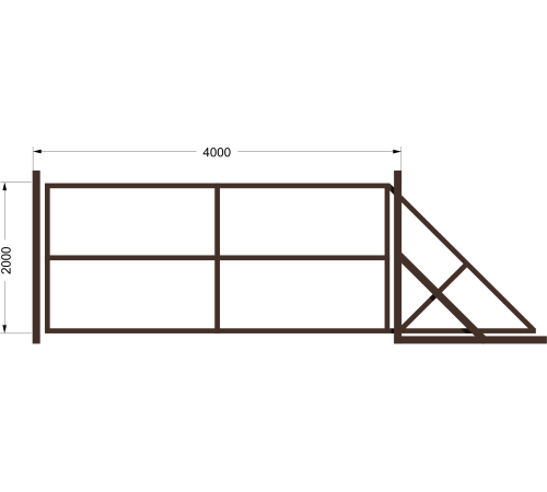 Откатные ворота «Эльбрус» - каркас / RAL 8017