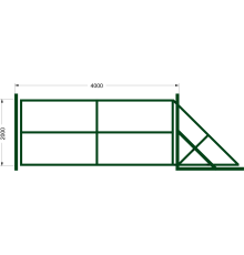 Откатные ворота «Эльбрус» - каркас / RAL 6005