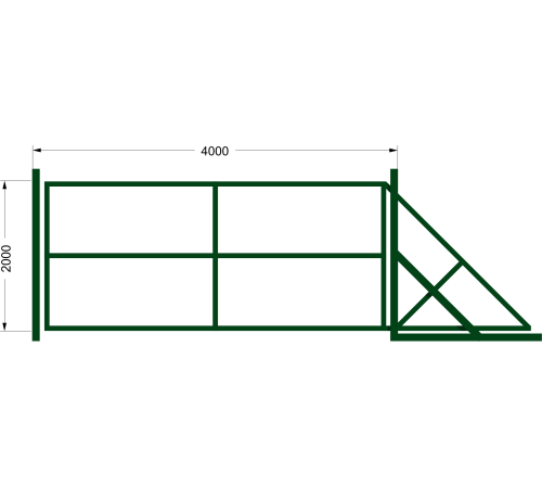 Откатные ворота «Эльбрус» - каркас / RAL 6005