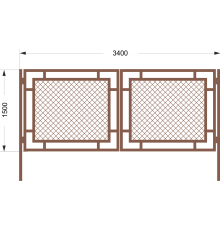 Ворота «Аврора» - каркас + 2 столба / грунт / 1.5м