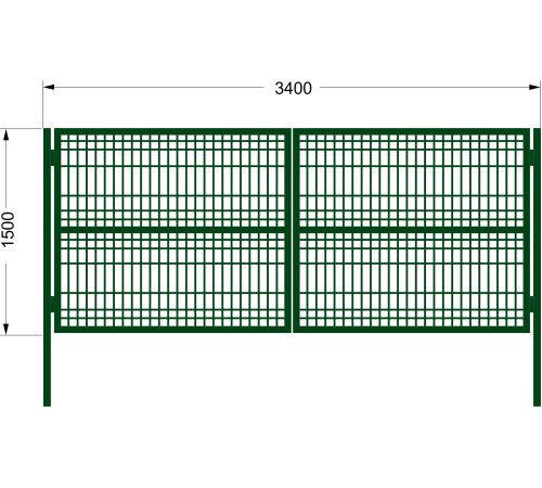 Ворота «Аврора» - каркас + 2 столба / RAL 8017 / 1.5м