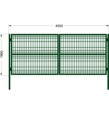 Ворота «Эльбрус» - каркас со сварной сеткой / RAL 6005 / 2м