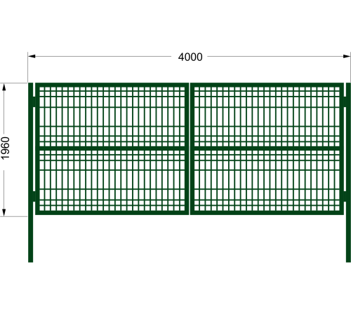 Ворота «Эльбрус» - каркас со сварной сеткой / RAL 8017 / 2м