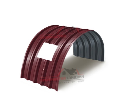 Укрытие конвейеров из арочного профлиста С44ПГ-1047, 0,7, в полимерном покрытии по выгодной цене в широком ассортименте