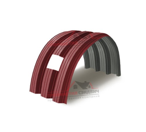 Укрытие конвейеров из арочного профлиста Н112ПГ-807, 0,6, в полимерном покрытии по выгодной цене в широком ассортименте