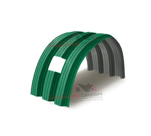 Укрытие конвейеров из арочного профлиста Н114ПГ-807, 0,8, в полимерном покрытии по выгодной цене в широком ассортименте