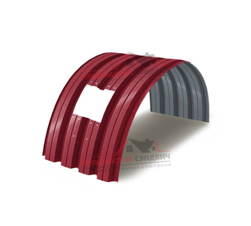Укрытие конвейеров из арочного профлиста Н75ПГ-800, 0,5, в полимерном покрытии по выгодной цене в широком ассортименте