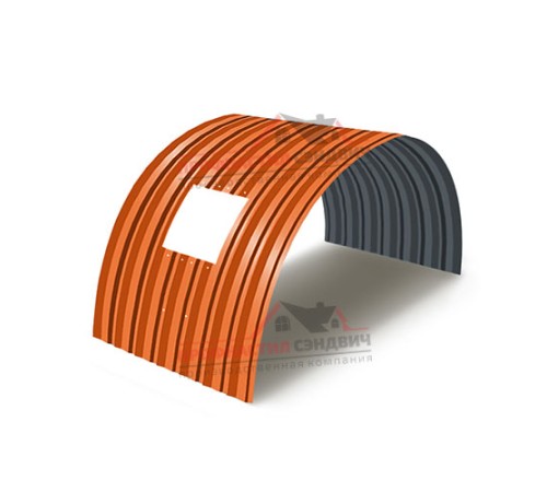 Укрытие конвейеров из арочного профлиста С15ПГ-1190, 0,6, в полимерном покрытии по выгодной цене в широком ассортименте