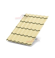 Металлочерепица Макси-0.4, Высота ступеньки-21мм, Длина ступеньки-400мм, Полиэстер RAL1014