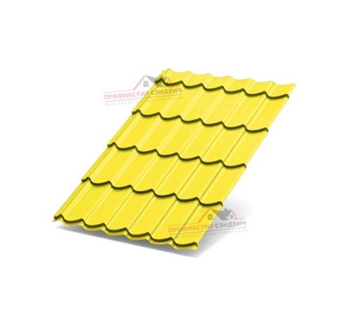 Металлочерепица Макси-0.45, Высота ступеньки-21мм, Длина ступеньки-400мм, Полиэстер RAL1018