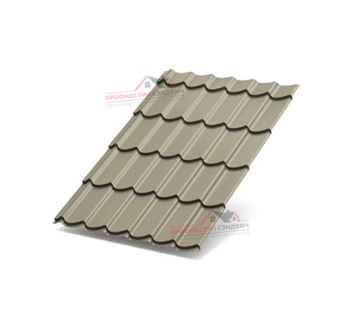 Металлочерепица Макси-0.45, Высота ступеньки-21мм, Длина ступеньки-400мм, Полиэстер RAL1035
