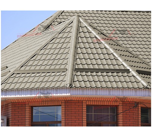 Металлочерепица Макси-0.45, Высота ступеньки-21мм, Длина ступеньки-400мм, Полиэстер RAL1035