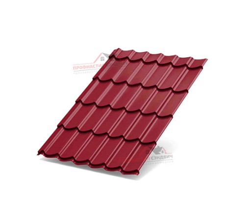 Металлочерепица Макси-0.45, Высота ступеньки-21мм, Длина ступеньки-400мм, Полиэстер RAL3003