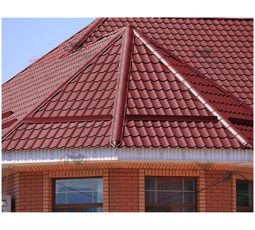 Металлочерепица Макси-0.4, Высота ступеньки-21мм, Длина ступеньки-400мм, Полиэстер RAL3011