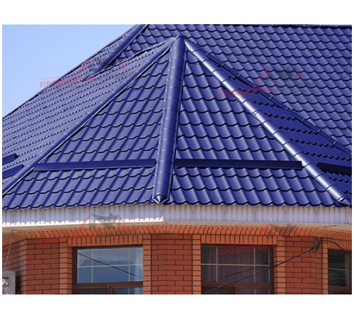 Металлочерепица Макси-0.5, Высота ступеньки-21мм, Длина ступеньки-400мм, Полиэстер RAL5002