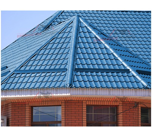 Металлочерепица Макси-0.5, Высота ступеньки-21мм, Длина ступеньки-400мм, Полиэстер RAL5015