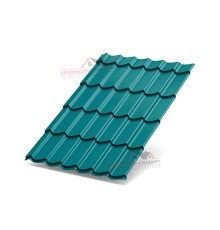 Металлочерепица Макси-0.45, Высота ступеньки-21мм, Длина ступеньки-400мм, Полиэстер RAL5021