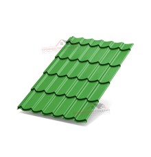 Металлочерепица Макси-0.5, Высота ступеньки-21мм, Длина ступеньки-400мм, Norman RAL6018