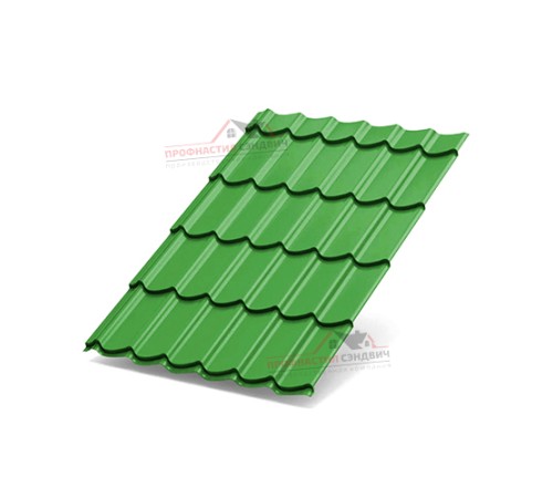 Металлочерепица Макси-0.5, Высота ступеньки-21мм, Длина ступеньки-400мм, Norman RAL6018