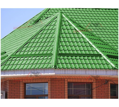 Металлочерепица Макси-0.5, Высота ступеньки-21мм, Длина ступеньки-400мм, Norman RAL6018