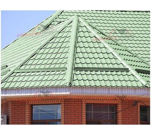 Металлочерепица Макси-0.5, Высота ступеньки-21мм, Длина ступеньки-400мм, Norman RAL6019