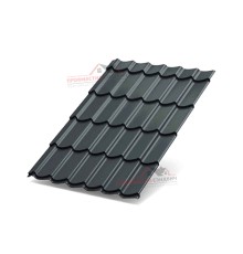 Металлочерепица Макси-0.45, Высота ступеньки-21мм, Длина ступеньки-400мм, Viking RAL7024