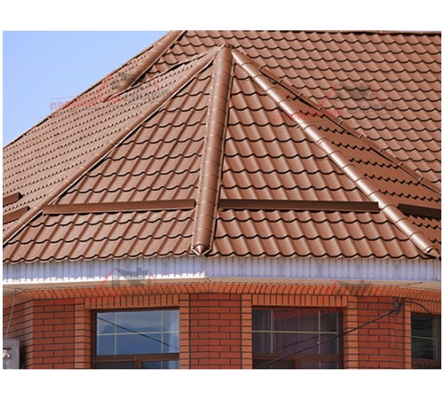 Металлочерепица Макси-0.5, Высота ступеньки-21мм, Длина ступеньки-400мм, Viking E RAL8004