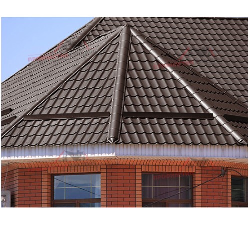 Металлочерепица Макси-0.45, Высота ступеньки-21мм, Длина ступеньки-400мм, Полиэстер RAL8017