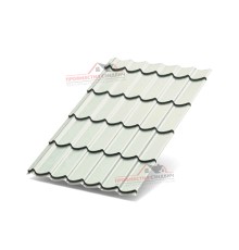 Металлочерепица Макси-0.45, Высота ступеньки-21мм, Длина ступеньки-400мм, Полиэстер RAL9002