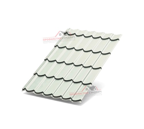 Металлочерепица Макси-0.5, Высота ступеньки-21мм, Длина ступеньки-400мм, Полиэстер RAL9002