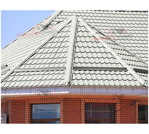 Металлочерепица Макси-0.5, Высота ступеньки-21мм, Длина ступеньки-400мм, Полиэстер RAL9002