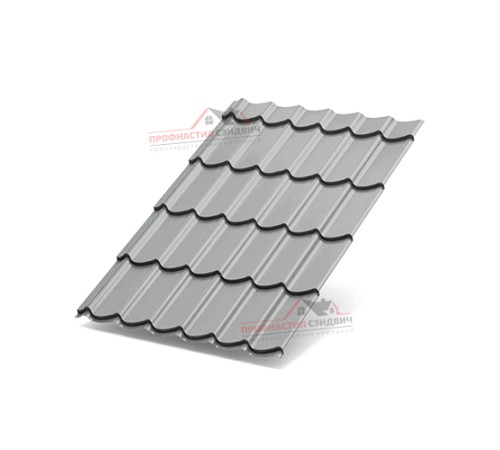 Металлочерепица Макси-0.5, Высота ступеньки-21мм, Длина ступеньки-400мм, Призма RAL9006