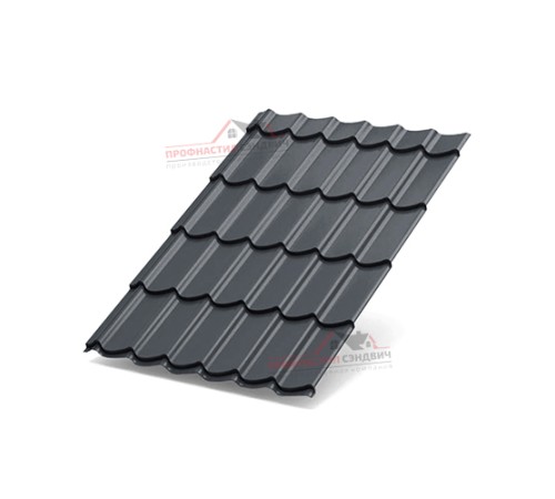 Металлочерепица Макси-0.5, Высота ступеньки-21мм, Длина ступеньки-400мм, PURETAN RR23