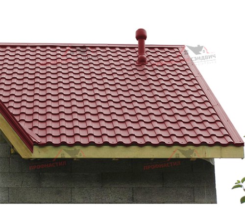 Металлочерепица Монтекристо-0.5, Высота ступеньки-25мм, Длина ступеньки-350мм, NormanRAL3011