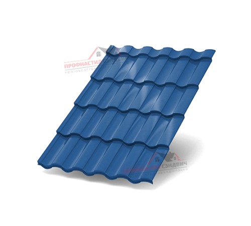 Металлочерепица Монтекристо-0.5, Высота ступеньки-25мм, Длина ступеньки-400мм, NormanRAL5005