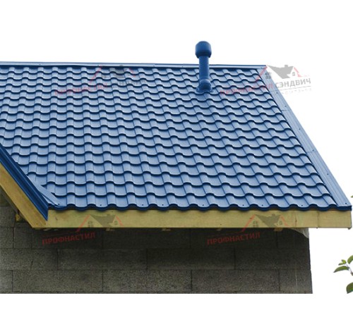 Металлочерепица Монтекристо-0.5, Высота ступеньки-25мм, Длина ступеньки-400мм, NormanRAL5005