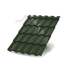 Металлочерепица Монтекристо-0.5, Высота ступеньки-25мм, Длина ступеньки-350мм, Viking E RAL6007