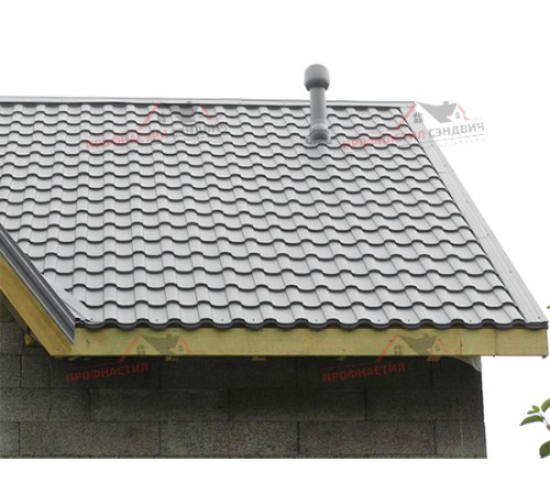 Металлочерепица Монтекристо-0.5, Высота ступеньки-25мм, Длина ступеньки-350мм, NormanRAL7004