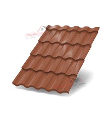 Металлочерепица Монтекристо-0.5, Высота ступеньки-25мм, Длина ступеньки-350мм, NormanRAL8004