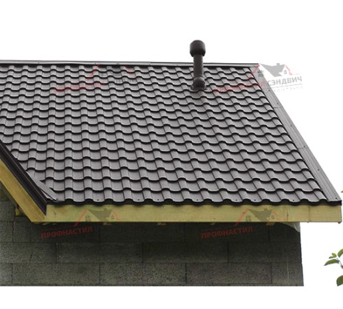 Металлочерепица Монтекристо-0.5, Высота ступеньки-25мм, Длина ступеньки-350мм, NormanRR32