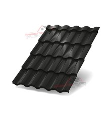 Металлочерепица Монтекристо-0.5, Высота ступеньки-25мм, Длина ступеньки-350мм, PURMAN RAL9005