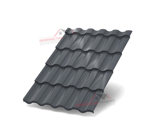 Металлочерепица Монтекристо-0.5, Высота ступеньки-35мм, Длина ступеньки-350мм, PURETAN RR23