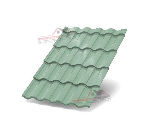 Металлочерепица Монтекристо-0.5, Высота ступеньки-30мм, Длина ступеньки-350мм, PURMAN Tourmalin